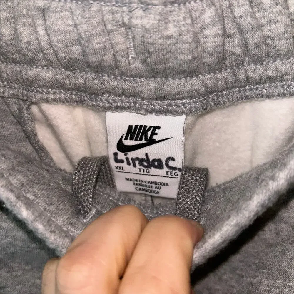 New Nike Mens 2X Gray Sportswear Fleece Joggers Sweatpants Tapered
